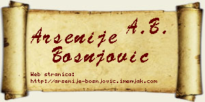 Arsenije Bošnjović vizit kartica